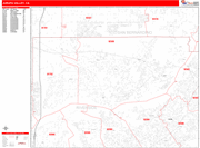 Jurupa Valley Wall Map Red Line Style